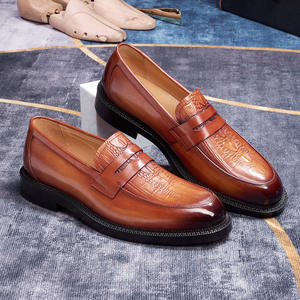 Chaussures habillées britanniques tendance pour hommes, mocassins en cuir véritable à enfiler, grandes tailles, décontractées, automne, haute qualité, pour mariage - Product Image 2