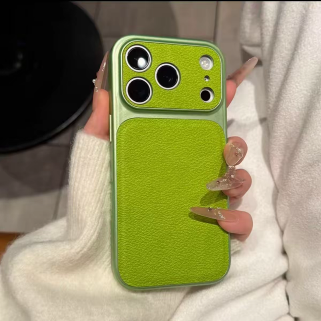 Simple Solid Color Matte Bright Window PC Shockproof Phone Case with Camera Frame Holder for 17/16 Pro Max