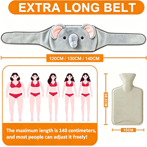 <span class=keywords><strong>Bouillotte</strong></span> en peluche éléphant mignonne, nouveau design, à porter, avec ceinture de maintien, vente en gros - Product Image 2