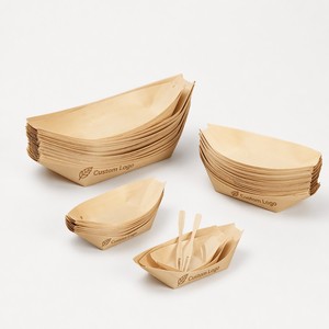 Bandejas Desechables de Madera de Pino Ecológicas para <span class=keywords><strong>Sushi</strong></span>, Tapas, Aperitivos y Comida para Llevar, Biodegradables, para Catering - Product Image 5
