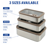Nouvelle boîte à lunch scolaire populaire, anti-fuite, en acier inoxydable, pour adolescents, avec couvercle en verre, boîte à repas en acier inoxydable
