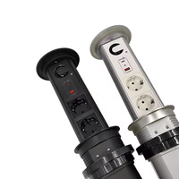 Bloc multiprise multifonctionnel avec prise UE intégrée, chargeur sans fil intégré dans le haut de l'enceinte et ports USB Type C