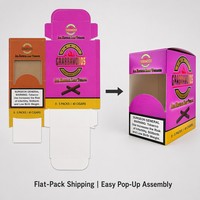 Boîte de présentation personnalisée pour cigares, vide, en carton, pour comptoir, avec fenêtre et fermeture à glissière refermable, pour emballage de cigares et vente au détail