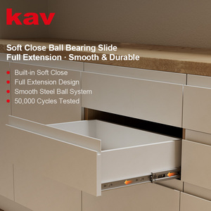 <span class=keywords><strong>Glissière</strong></span> de tiroir à extension complète à fermeture amortie à roulement à billes, trois sections, robuste, 50 000 cycles, glissement fluide pour tiroir d'armoire - Product Image 1