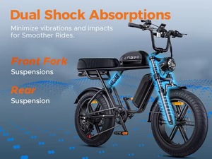 Bicicleta Eléctrica ENGWE M1 de 20 Pulgadas, Estilo Motocicleta Vintage, 250W, 48V, 28.6Ah, Dos Baterías, Suspensión Completa - Product Image 4