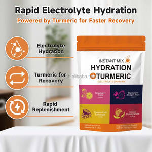 Instant Mix Hydratatie Kurkuma Elektrolyt Drink Mix 4 Smaken 16 Pakjes Vitaminen C & D + Zink Curcumine Poeder Kruidensupplementen - Product Image 5