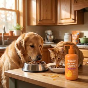 น้ำมันปลาแซลมอน USMILEPET OEM/ODM โอเมก้า 3 น้ำมันปลา 251 มล. น้ำมันปลาแซลมอนสำหรับสุนัข ดูแลสุขภาพสัตว์เลี้ยง น้ำมันปลาแซลมอนป่าสำหรับสุนัข บำรุงผิวและขน - Product Image 3