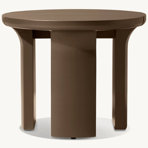 Tavolino Rotondo in Alluminio RH Lagos, Base Cilindrica Grigio Bronzo Scuro, Arredamento Moderno Durevole per Soggiorno, Interno ed Esterno - Product Image 3