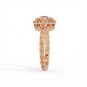 Anillo de compromiso solitario con halo de diamantes cultivados en laboratorio de 2 quilates y plata 925, Celestial Promise, joyería fina de lujo OEM, regalo para mujer - Product Image 1