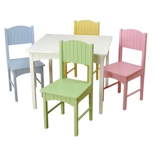 Kindergarten school classroom children wood daycare kids furniture table and chairs set, table and chair set for kids