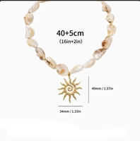Collar de Alta Calidad con Diseño de Conchas Marinas Naturales Irregulares, Estilo Cerámico, con Cuentas de Concha Natural y Colgante de Acero Inoxidable para Mujer