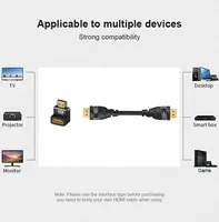 HDMI 90- und 270-Grad-Adapter HDMI 2.1 8K 60Hz 2.0 4K 120Hz 2K Rechtwinkliger HDMI L-Adapter für HDTV PS4 PS5