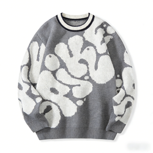 Logo personnalisable, coton pur, tissage jacquard, anti-rétrécissement, respirant, logo sur le devant, tricot pour homme, vêtements décontracté<span class=keywords><strong>s</strong></span> de printemps - Product Image 3