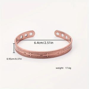 Cross Magnetic Energy <b>Bracelet</b> Bronze <b>Copper</b> Alloy Unisex Gift Jewelry Cuff <b>Bracelet</b> With Cross Pattern Open Design - Product Image 2