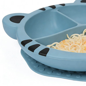 Assiettes antidérapantes pour tout-petits, divisées, incassables, avec ventouse, 100% silicone de qualité alimentaire, ensemble de sevrage - Product Image 6