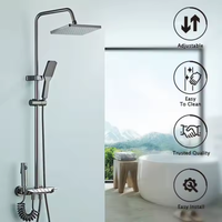 Vente Directe Fabricant Système de Douche Mural Haute Pression Type Clavier de Piano avec Douchette, Ensemble de Salle de Bain Multifonctionnel avec Robinets