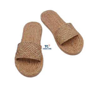 Sandalias de jacinto de agua de algas marinas para mujer, zapatillas, moda ecológica de tela de algodón de Vietnam, paja Floral personalizada - Product Image 3