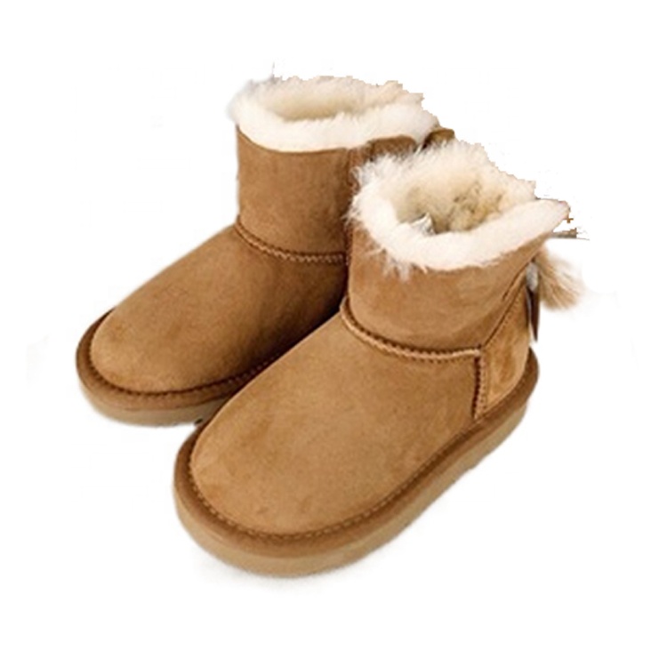 Пользовательские недорогие модные цветные сапоги из овчины с 3 лентами и бантом, водонепроницаемая меховая обувь, теплые зимние женские сапоги для снега