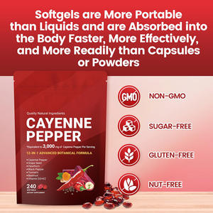 Suministro de Fábrica: Pimienta de Cayena, Fórmula Botánica Avanzada 12 en 1, Refuerzo Inmunológico con Vitamina D3+K2, Cápsulas Blandas de Pimienta de Cayena - Product Image 3
