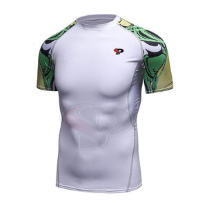 Prix d'usine à manches courtes professionnel personnalisé sport imprimé Rash Guard à vendre - Product Image 4