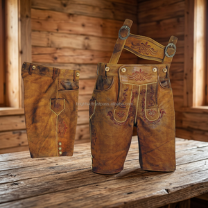 Lederhosen ดั้งเดิมของเยอรมัน,สีแดงน้ำตาลหลายโทน (บาวาเรียเดอร์โฮเซน) - Product Image 2