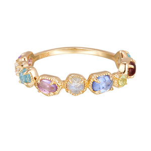 Nhẫn đá quý hình oval mạ vàng 14K Twinko, bạc 925, kiểu dáng viền, đá tự nhiên, thiết kế thời trang, có thể tùy chỉnh, dành cho nữ - Product Image 1