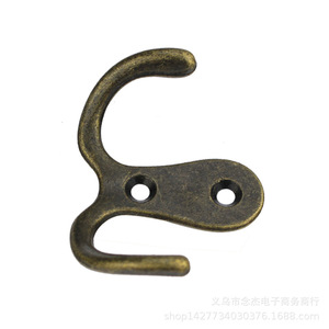 Crochet double de style antique en alliage de zinc 54x41mm pour armoire, crochet à manteau, quincaillerie décorative - Product Image 4