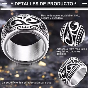 Nuevo Anillo Vintage de Acero Inoxidable para <span class=keywords><strong>Hombre</strong></span>, Anillo Ancho de Estilo Retro Exagerado, Popular en <span class=keywords><strong>Shein</strong></span> y Temu para Comercio Transfronterizo - Product Image 5