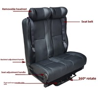 Siège-lit pour camping-car, pivotant, inclinable, réversible, certifié 3C, personnalisable de 1 à 4 places, en cuir, différentes couleurs, conversion de fourgon