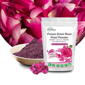 Fornitura polvere di fiori di rosa liofilizzati naturali polvere di maschera facciale in polvere di petali di rosa ultra fine commestibile