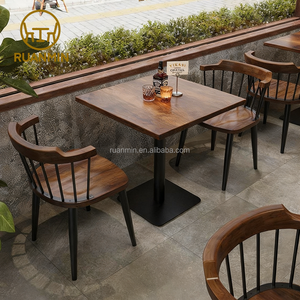 Mobili Ecologici per Ristoranti Commerciali, Tavoli e Sedie con Struttura in Ferro per Ristoranti Vegetariani, Taverne e Caffetterie - Product Image 2