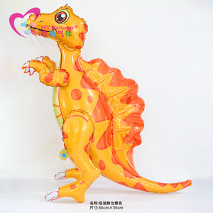 Ballon Dinosaure à Assembler 90cm x 55cm Bleu Triceratops Debout Dessin Animé Décoration de Fête d'Anniversaire - Product Image 2