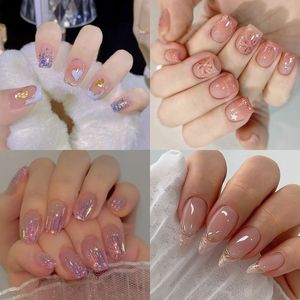 Faux <span class=keywords><strong>ongles</strong></span> français à appliquer en gel, 24 pièces avec logo personnalisé, vente en gros de pointes d'<span class=keywords><strong>ongles</strong></span> courts et épais - Product Image 2