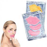Masker Bibir & Mata Kolagen Kristal 2 in 1, Perawatan Bibir, Masker Tidur, Sangat Baik untuk Melembapkan dan Mengurangi Bibir Pecah-pecah