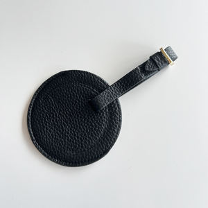 남여 공용 슬림 라운드 하트 스퀘어 이름 ID에 대 한 럭셔리 하이 퀄리티 탑 그레인 자갈 가죽 여행 수하물 태그 - Product Image 5