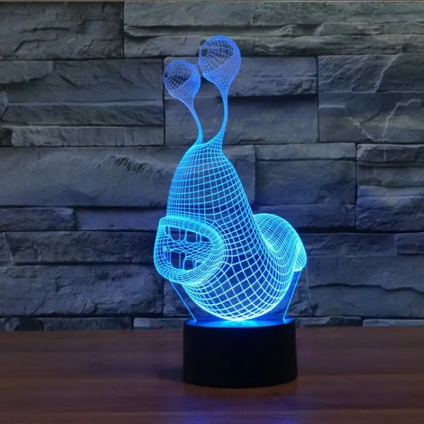 Светодиодный ночник Slug 3D, сенсорная Настольная лампа с дистанционным управлением, Рождественская атмосфера, 3D лампа с улиткой, 7 меняющихся цветов, USB, комнатная лампа