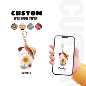 Benutzer definierte süße Cartoon Tiere Plüschtiere Spiel animierte Charaktere Benutzer definierte Plüsch Schlüssel anhänger - Product Image 1