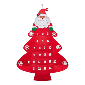 <span class=keywords><strong>Calendrier</strong></span> de l'<span class=keywords><strong>Avent</strong></span> en feutre de Noël à suspendre au mur, avec poches détachables pour ornements, idéal pour l'éducation créative des enfants et comme cadeau de fêtes - Product Image 4