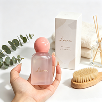 Flacon en plastique blanc givré rose de 50 ml pour tonique hydratant, hydrolat, huile de douche, huile capillaire, flacon cosmétique vide