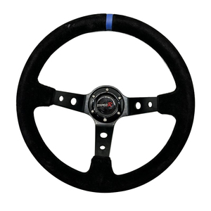 พวงมาลัยรถแข่ง JDM แบบปรับแต่งได้ วัสดุหนังกลับสากล ความลึก 9 ซม. - Product Image 1