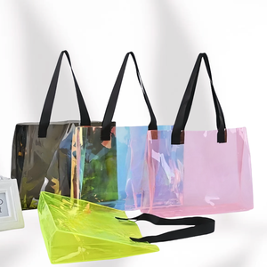 Fourre-tout d'épicerie réutilisable avec poignée en PVC personnalisée thermoscellée pour emballage de vente au détail, voyage, usage quotidien - Product Image 2