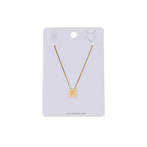 Collar de Acero Inoxidable con Letra K, Colgante de Moda de 12x14cm - Product Image 1