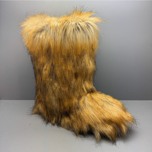<span class=keywords><strong>Bottes</strong></span> en fausse fourrure pour femmes, doublure en fausse fourrure, semelle intérieure chaude, antidérapante, style streetwear d'hiver, en <span class=keywords><strong>caoutchouc</strong></span> - Product Image 2