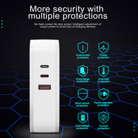Chargeur mural GaN USB-C 3 ports 160W pliable compact à charge rapide avec protection OTP/OVP pour MacBook