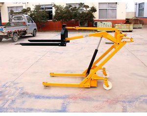 Montacargas Eléctrico Hidráulico Pequeño, Simple y Portátil, con Grúa <span class=keywords><strong>de</strong></span> Brazo Curvo y Apilador - Product Image 3