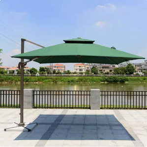 <span class=keywords><strong>Sombrilla</strong></span> de Exterior Moderna y Minimalista con Poste de Metal, Base de Granito, 3m de Radio, Protección Solar y contra la Lluvia para Patio y Muebles de Exterior - Product Image 2