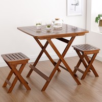 Table carrée pliable en bambou, table à manger portable pour balcon, chaises pour petits appartements, dortoir, meubles d'extérieur, minimaliste et moderne