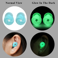 Bouchons d'oreilles en silicone personnalisés avec logo lumineux dans le noir, réduction du bruit pour le sommeil et les voyages, réutilisables, certifiés EN352-2