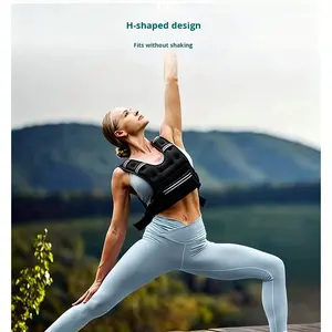 سترة تدريب رياضية مثقلة للركض والتمارين الهوائية، سوداء مع أشرطة عاكسة، رائجة البيع - Product Image 4