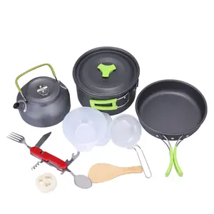 Conjunto de panelas em alumínio gint, kit dobrável para acampamento e cozinha